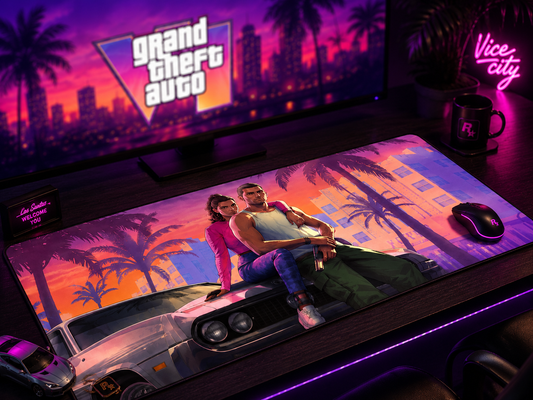 GTA 6 Large Gaming Mouse Pad – Extended Anti-Slip Rubber Desk Mat for Gaming & Office