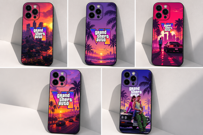 GTA 6 Inspired Black Matte iPhone Case – Soft TPU Shockproof Protective Cover