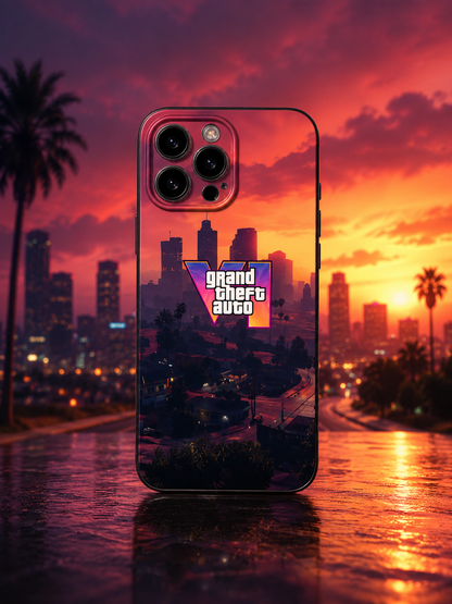 GTA 6 Inspired Black Matte iPhone Case – Soft TPU Shockproof Protective Cover