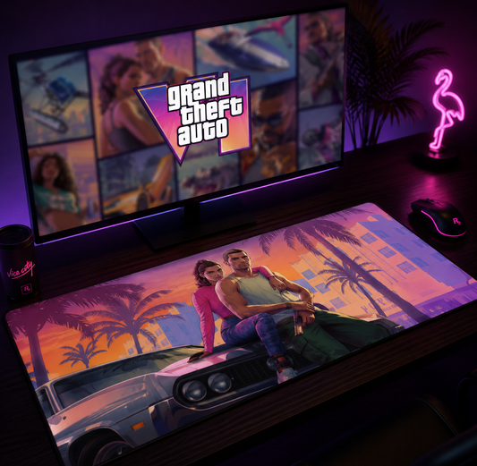 GTA 6 Large Gaming Mouse Pad – Extended Anti-Slip Rubber Desk Mat for Gaming & Office