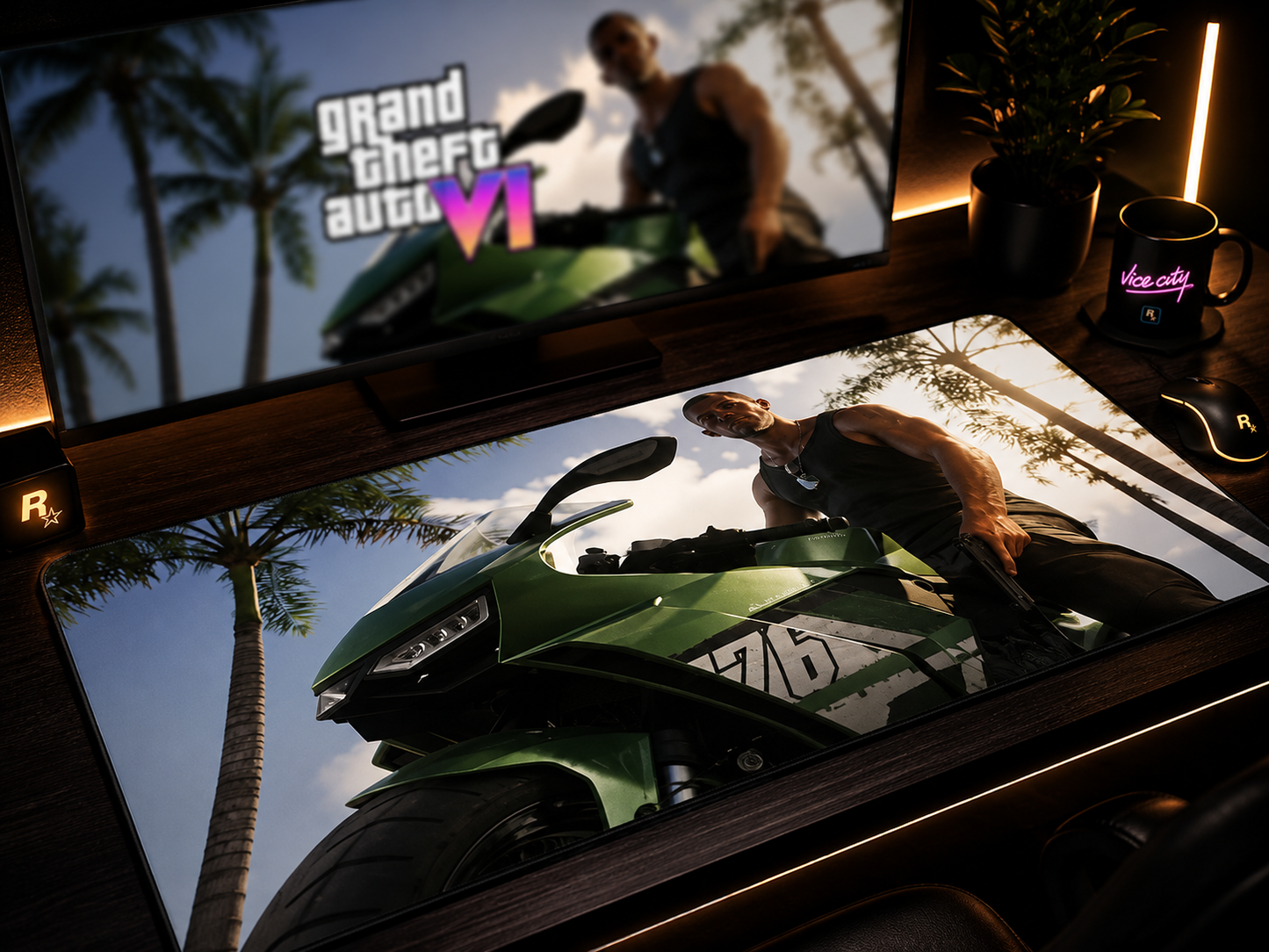 GTA 6 Large Gaming Mouse Pad – Extended Anti-Slip Rubber Desk Mat for Gaming & Office