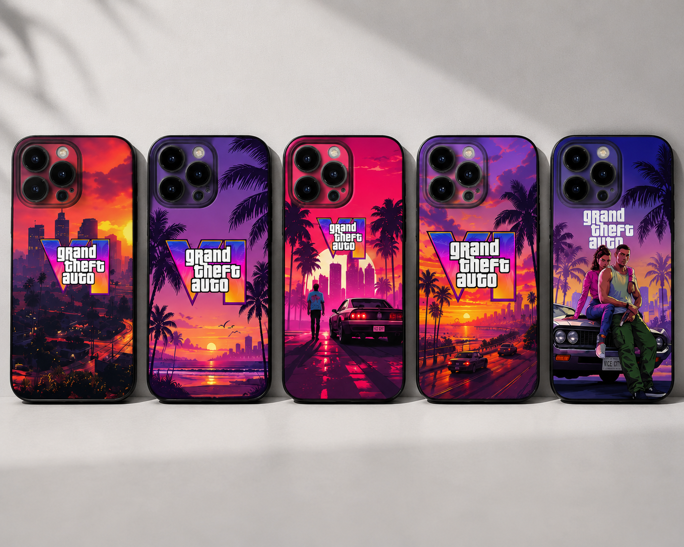 GTA 6 Inspired Black Matte iPhone Case – Soft TPU Shockproof Protective Cover