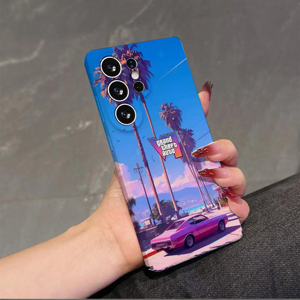 Rockstar Gta 6 Grand Theft Auto Phone Case For Samsung Galaxy S25 S24 S23 S22 FE PLUS ULTRA A05S A25 A06 5G Cover