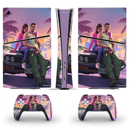 GTA 6 PS5 Slim & PS5 Pro Skin Sticker for Console & 2 Controllers