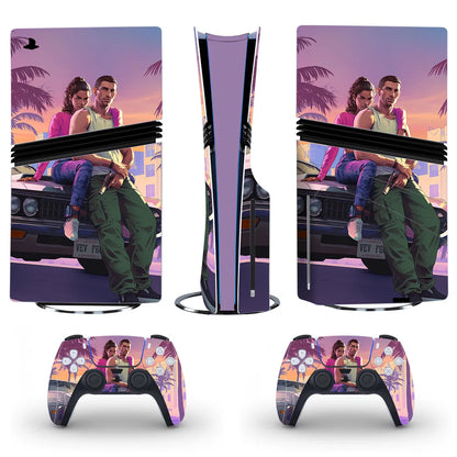 GTA 6 PS5 Slim & PS5 Pro Skin Sticker for Console & 2 Controllers