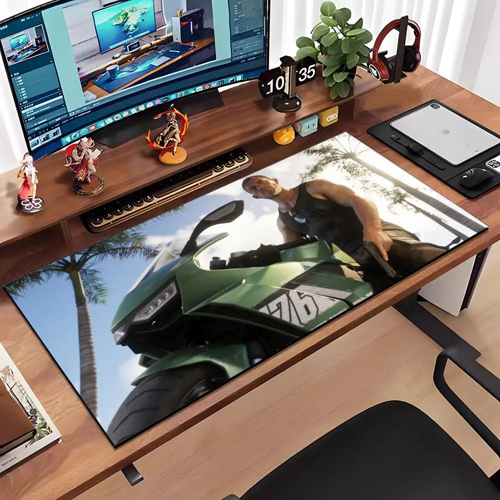 GTA 6 Large Gaming Mouse Pad – Extended Anti-Slip Rubber Desk Mat for Gaming & Office
