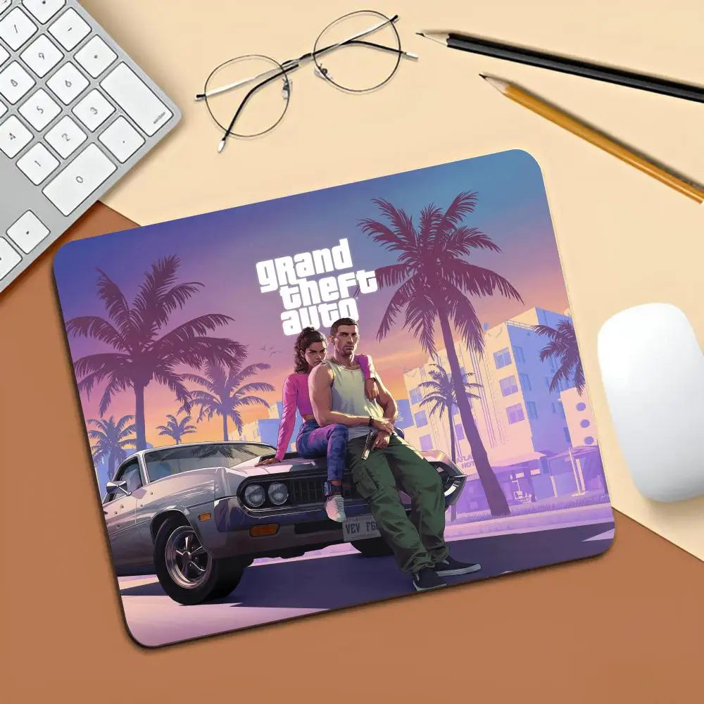 Rockstar Gta 6 Grand Theft Auto Mouse Pad Gaming Laptops Keyboard Mat Deskmat Pc Accessories Desk Protector Mousepad Gamer Mats