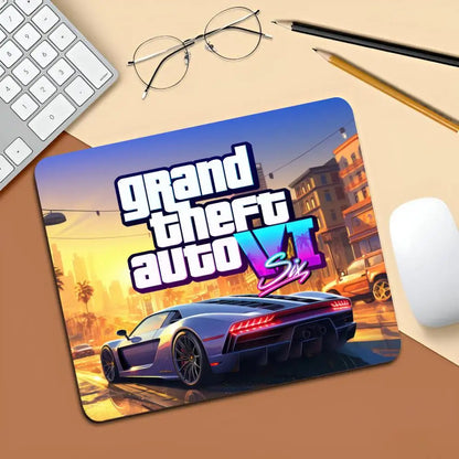 Rockstar Gta 6 Grand Theft Auto Mouse Pad Gaming Laptops Keyboard Mat Deskmat Pc Accessories Desk Protector Mousepad Gamer Mats