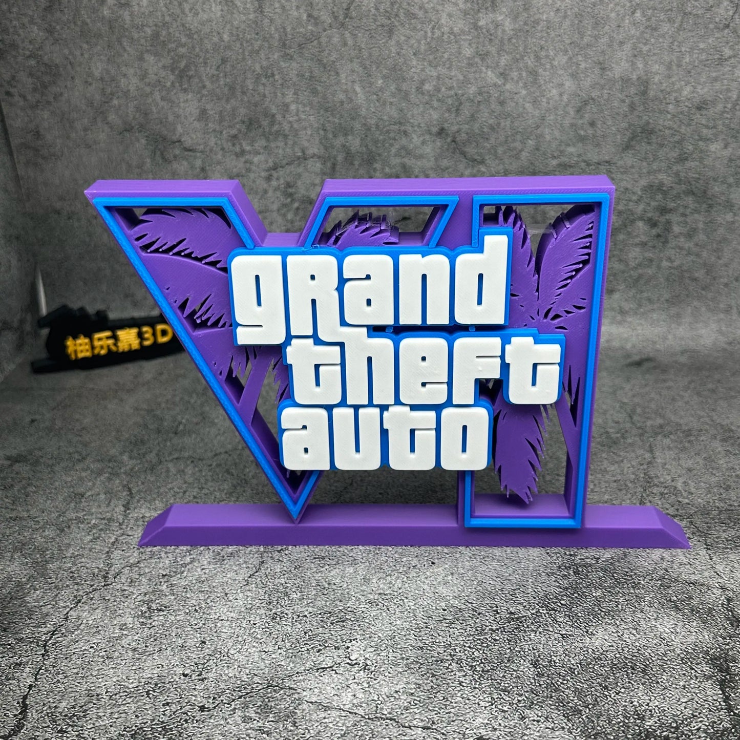 20cm Classic Movie Game Peripherals Suitable for Model Dolls GTA6 3D Logo Stand Ornaments PLA Cosplay Exhibition Decoration Toys