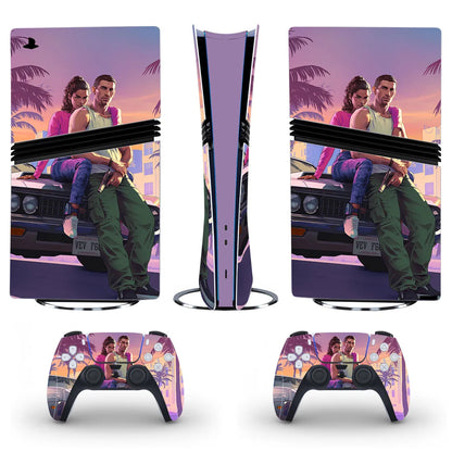 GTA 6 PS5 Slim & PS5 Pro Skin Sticker for Console & 2 Controllers