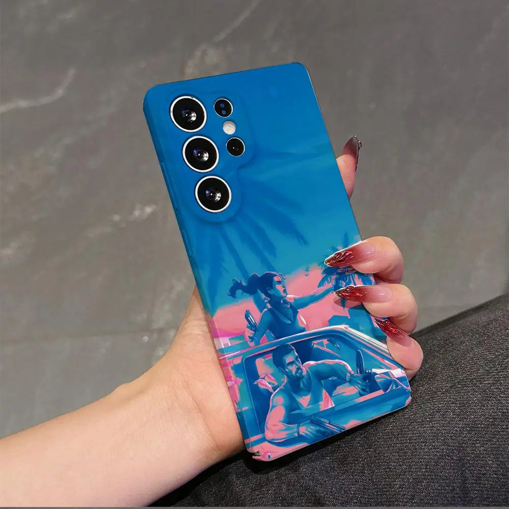 Rockstar Gta 6 Grand Theft Auto Phone Case For Samsung Galaxy S25 S24 S23 S22 FE PLUS ULTRA A05S A25 A06 5G Cover
