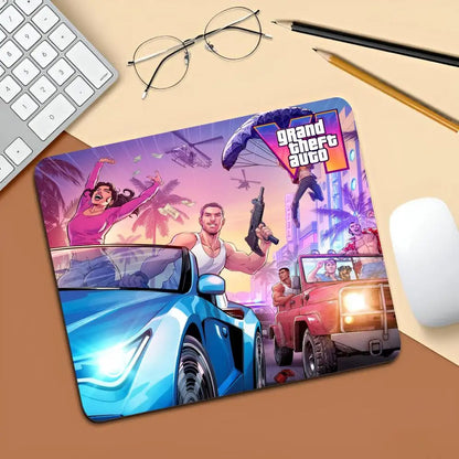 Rockstar Gta 6 Grand Theft Auto Mouse Pad Gaming Laptops Keyboard Mat Deskmat Pc Accessories Desk Protector Mousepad Gamer Mats