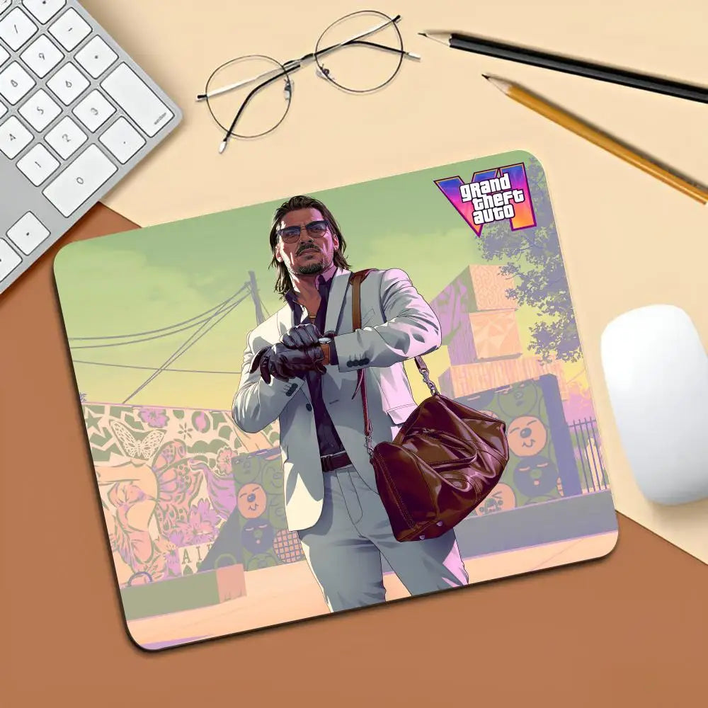 Rockstar Gta 6 Grand Theft Auto Mouse Pad Gaming Laptops Keyboard Mat Deskmat Pc Accessories Desk Protector Mousepad Gamer Mats