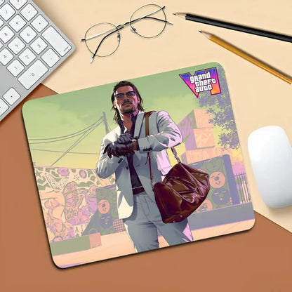 Rockstar Gta 6 Grand Theft Auto Mouse Pad Gaming Laptops Keyboard Mat Deskmat Pc Accessories Desk Protector Mousepad Gamer Mats