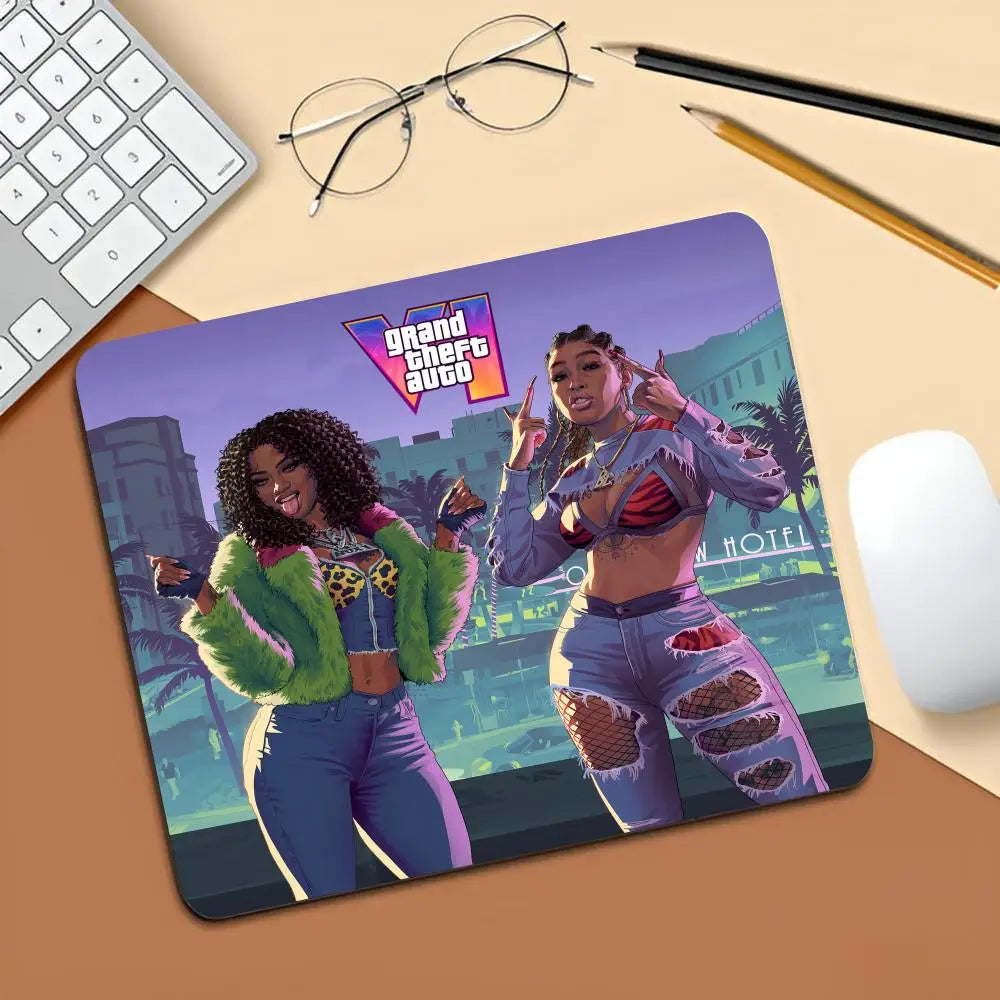 Rockstar Gta 6 Grand Theft Auto Mouse Pad Gaming Laptops Keyboard Mat Deskmat Pc Accessories Desk Protector Mousepad Gamer Mats