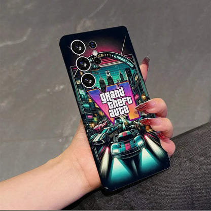 Rockstar Gta 6 Grand Theft Auto Phone Case For Samsung Galaxy S25 S24 S23 S22 FE PLUS ULTRA A05S A25 A06 5G Cover