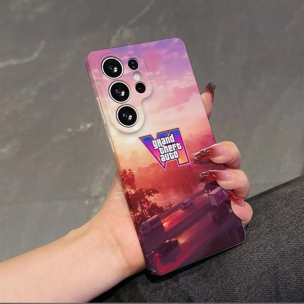 Rockstar Gta 6 Grand Theft Auto Phone Case For Samsung Galaxy S25 S24 S23 S22 FE PLUS ULTRA A05S A25 A06 5G Cover