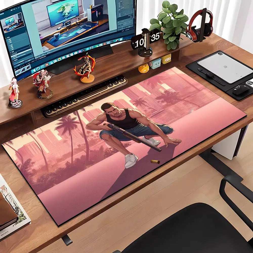 GTA 6 Large Gaming Mouse Pad – Extended Anti-Slip Rubber Desk Mat for Gaming & Office