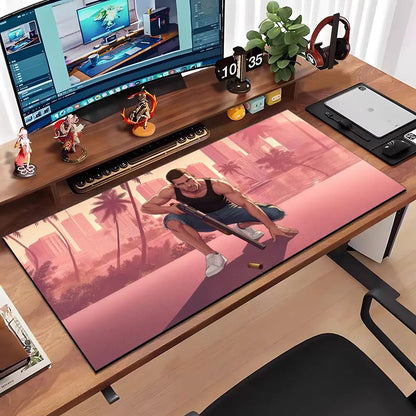 GTA 6 Large Gaming Mouse Pad – Extended Anti-Slip Rubber Desk Mat for Gaming & Office