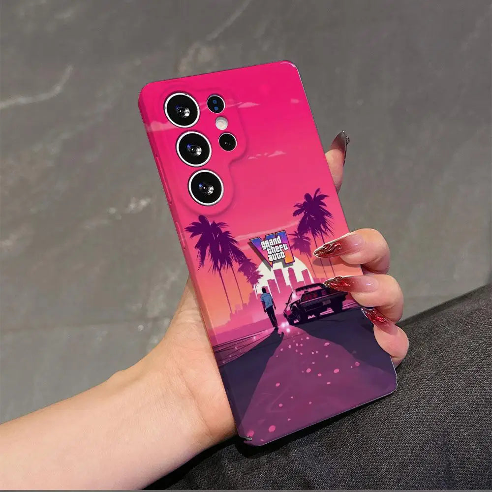 Rockstar Gta 6 Grand Theft Auto Phone Case For Samsung Galaxy S25 S24 S23 S22 FE PLUS ULTRA A05S A25 A06 5G Cover